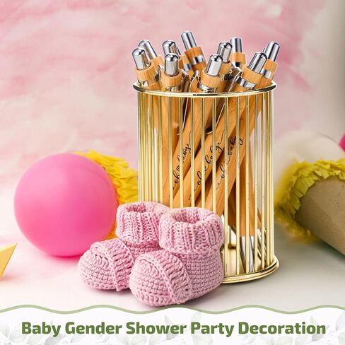Yeaqee 50 Sets Woodland Safari Baby Shower Gifts for Guest Greenery Woodland Baby Shower Favors Retractable Pens Bamboo Pens Gender Reveal Greeting Cards Souvenirs Prizes in Saudi Arabia