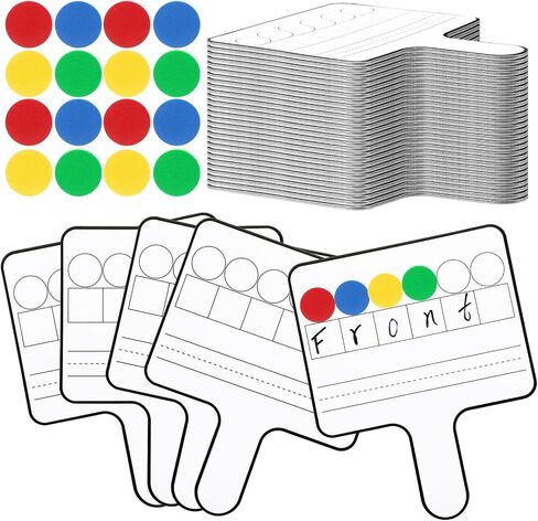 Seajan 9 Pcs Magnetic Paddle Set Education Dry Erase Double Side Handheld Answer Board with Magnetic Counters Discs Phonemic Awareness Phonics Games Toy for Students Kids Teaching Supply in Saudi Arabia