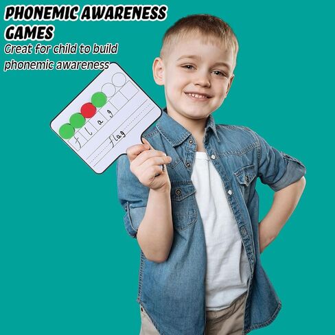 Seajan 9 Pcs Magnetic Paddle Set Education Dry Erase Double Side Handheld Answer Board with Magnetic Counters Discs Phonemic Awareness Phonics Games Toy for Students Kids Teaching Supply in Saudi Arabia