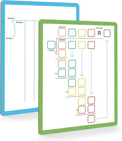 Dry Erase Division Board 9" x 12", Double Side Division Chart Table Math Manipulatives Lapboard for Kids Students Classroom Home (Division) in Kuwait