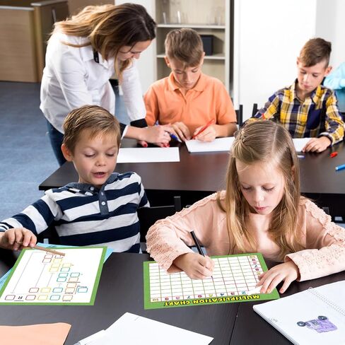 Dry Erase Division Board 9" x 12", Double Side Division Chart Table Math Manipulatives Lapboard for Kids Students Classroom Home (Division) in Kuwait