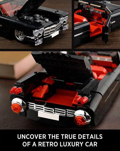 Nifeliz Eldorado، مجموعة بناء السيارات الكلاسيكية القديمة، مجموعة نماذج عرض السيارات الرياضية القابلة للتحويل لتقديم الهدايا للبالغين (1,245 قطعة) in Kuwait