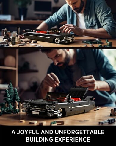 Nifeliz Eldorado، مجموعة بناء السيارات الكلاسيكية القديمة، مجموعة نماذج عرض السيارات الرياضية القابلة للتحويل لتقديم الهدايا للبالغين (1,245 قطعة) in Kuwait