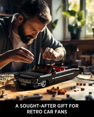 Nifeliz Eldorado، مجموعة بناء السيارات الكلاسيكية القديمة، مجموعة نماذج عرض السيارات الرياضية القابلة للتحويل لتقديم الهدايا للبالغين (1,245 قطعة) in Kuwait