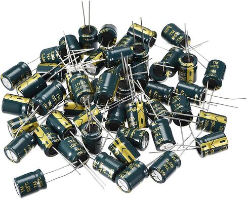 مكثف كهربائي شعاعي من الألومنيوم من uxcell منخفض ESR أخضر مع عمر 220 فائق التوهج 50 فولت 105 درجة مئوية 3000 ساعة 10 × 13 مم تيار مموج عالي، مقاومة منخفضة 50 قطعة in Saudi Arabia