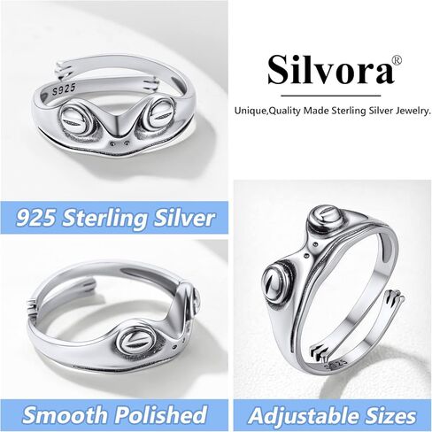 Silvora Sterling Silver Stacking Open Rings for Women Teens with Delicate Gift Packaging in Kuwait