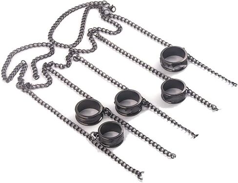 Chain Finger Rings Bracelet for Boy Girls Women Men Adjustable Stainless Steel Gold Silver Gothic Punk Cool Statement Stackable Rings in Saudi Arabia