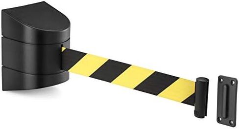 New Star Foodservice 1028867 Fixed Wall Mount Retractable Belt Barrier with ABS Case, Up to 32 feet, Black Belt in Saudi Arabia