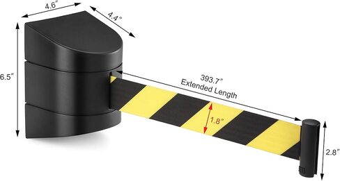 New Star Foodservice 1028867 Fixed Wall Mount Retractable Belt Barrier with ABS Case, Up to 32 feet, Black Belt in Saudi Arabia