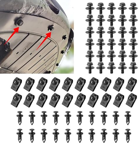 Engine Under Cover Splash Shield Body Bolts Screws, Fender Bumper Clips Rivets, Universal Rust resistant and Durable Extruded U-Nuts Car Clip Fit for Nissan 350z 370z Infiniti G35 G37 FX35 FX45(70PCS) in Saudi Arabia