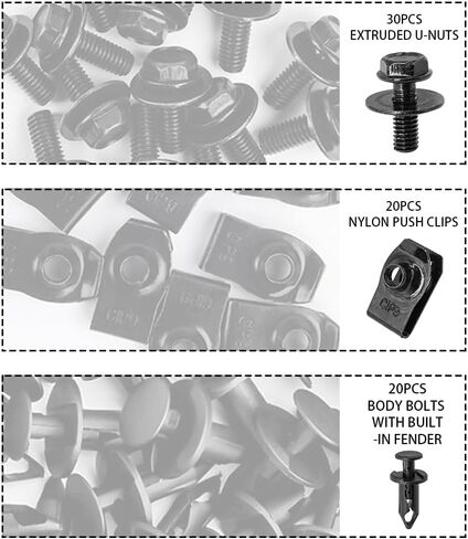 Engine Under Cover Splash Shield Body Bolts Screws, Fender Bumper Clips Rivets, Universal Rust resistant and Durable Extruded U-Nuts Car Clip Fit for Nissan 350z 370z Infiniti G35 G37 FX35 FX45(70PCS) in Saudi Arabia