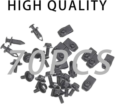 Engine Under Cover Splash Shield Body Bolts Screws, Fender Bumper Clips Rivets, Universal Rust resistant and Durable Extruded U-Nuts Car Clip Fit for Nissan 350z 370z Infiniti G35 G37 FX35 FX45(70PCS) in Saudi Arabia