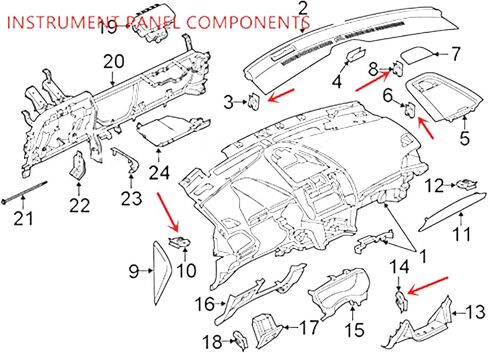 25 قطعة من وحدة التحكم المركزية وراديو DVD ولوحة لوحة القيادة ومشبك حواف الجسم لسيارات Ford Mercury Edge Mustang Escape Expedition F-150 F-250 Jeep Dodge Challenger Bezel Clips in Kuwait