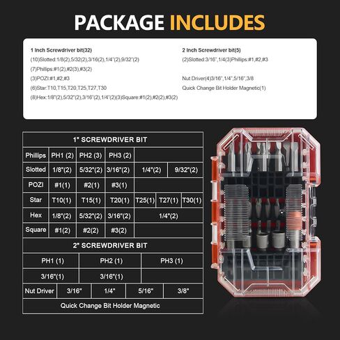 مجموعة لقم مفك براغي مكونة من 50 قطعة مع ظرف تغيير سريع في علبة متينة in Kuwait