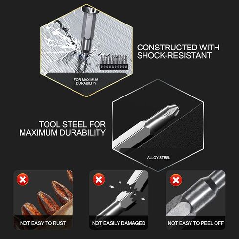 مجموعة لقم مفك براغي مكونة من 50 قطعة مع ظرف تغيير سريع في علبة متينة in Kuwait