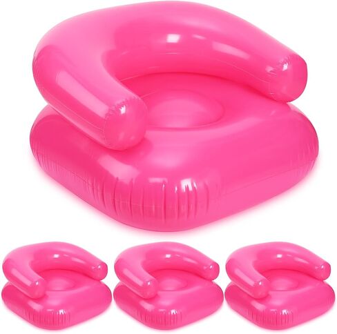 4 Pcs 28 Inch Inflatable Chairs Blow up Chairs Inflatable Couch Novelty Blow up Couch Seat Waterproof PVC Air Sofa Couch for Kids Beach 90s Party Camping, Picnics Party Supplies in Saudi Arabia
