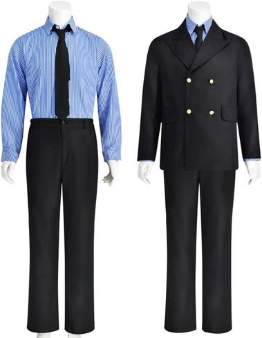 Sanji cosplay Costume Chef Sanji Uniform Black Suits Shirt Jacket with Wig in Saudi Arabia