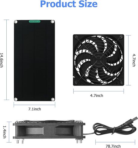 Solar Panel Fan Kit, Himino 10W Dual Fan with 6.5Ft/1.9 m Cable for Small Chicken Coops, Greenhouses, Doghouses,Sheds,Pet Houses, Window Exhaust in Saudi Arabia