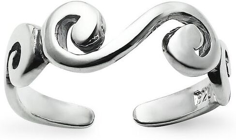 Silverline Jewelry 925 Sterling Silver Toe Ring, Infinity Symbol Adjustable Open Toe Ring in Kuwait