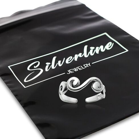 Silverline Jewelry 925 Sterling Silver Toe Ring, Infinity Symbol Adjustable Open Toe Ring in Kuwait