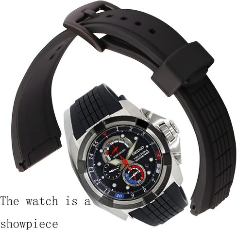 حزام ساعة مطاطي للرجال مقاس 26 ملم متوافق مع سلسلة Seiko VELATURA SRH006/SPC007 سوار ساعة من السيليكون للرياضات الخارجية للنساء وإبزيم سوار in Kuwait
