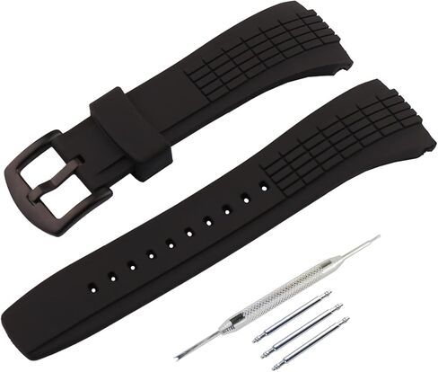 حزام ساعة مطاطي للرجال مقاس 26 ملم متوافق مع سلسلة Seiko VELATURA SRH006/SPC007 سوار ساعة من السيليكون للرياضات الخارجية للنساء وإبزيم سوار in Kuwait