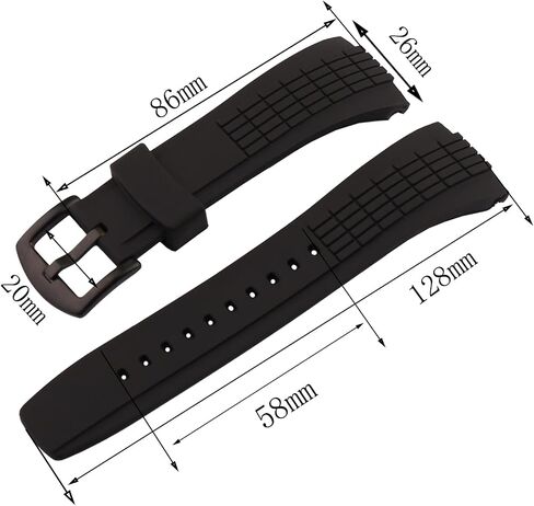 حزام ساعة مطاطي للرجال مقاس 26 ملم متوافق مع سلسلة Seiko VELATURA SRH006/SPC007 سوار ساعة من السيليكون للرياضات الخارجية للنساء وإبزيم سوار in Kuwait