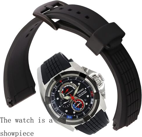 حزام ساعة مطاطي للرجال مقاس 26 ملم متوافق مع سلسلة Seiko VELATURA SRH006/SPC007 سوار ساعة من السيليكون للرياضات الخارجية للنساء وإبزيم سوار in Kuwait
