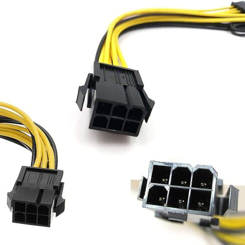 6 دبوس إلى ثنائي PCIe 8 Pin (6+2) بطاقة رسومات PCI Express محول الطاقة GPU VGA Y-Splitter تمديد كابل التعدين بطاقة الفيديو كابل الطاقة 9 بوصات 2 حزمة in Kuwait