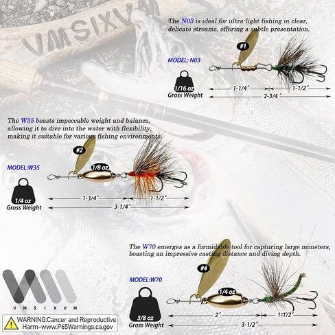 Trout Spinner Baits Fishing Lures, Hand-Tied, Brass Parts in Saudi Arabia