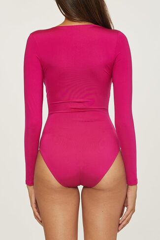 Trina Turk Women's Standard Monaco Paddle One Piece Swimsuit, Plunge Neck, Long Sleeve, Bathing Suits in Kuwait