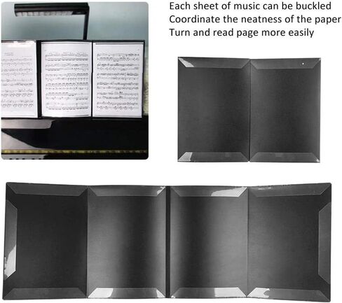 6 pages waterproof sheet music storage, sheet music folder, extension clip, for piano guitar in Kuwait