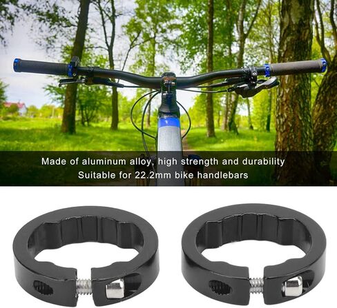 2Pcs Bike Grips Clamping Rings, Aluminum Alloy Beautiful Practical Bike Grip Lock On Clamps for 22.2mm Bike Handlebar,Bicycle Grip Lock On Clamps in Saudi Arabia