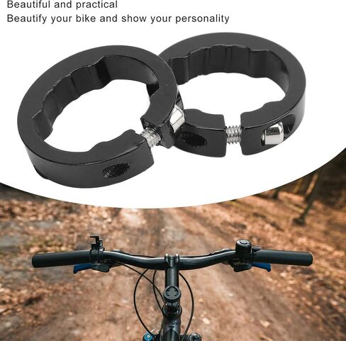 2Pcs Bike Grips Clamping Rings, Aluminum Alloy Beautiful Practical Bike Grip Lock On Clamps for 22.2mm Bike Handlebar,Bicycle Grip Lock On Clamps in Saudi Arabia