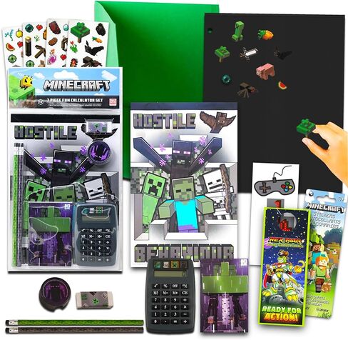 Minecraft School Supplies Value Pack - 9 Pc Bundle with Minecraft Folders, Notebook, and Stickers for Kids Boy Girls | Minecraft Back to School Supplies in Saudi Arabia