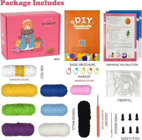 NUOLAN Crochet Kit for Beginners, Owl, Rabbit Crochet Kits for Kids and Adults Include Yarn, Step-by-Step Videos Tutorials, and a Crochet Hook - Crochet Animal Kit DIY Knitting Supplies in Saudi Arabia