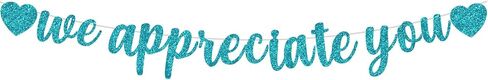 BEISHIDA Rose gold We Appreciate You Banner,NO DIY,Employee Appreciation Banner for Office Party Decorations,Thank you for Employee Teacher Doctor Nurse Staff Appreciation Banner in Saudi Arabia