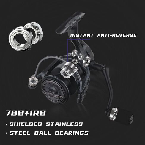 GK Spinning Reel, Graphite Frame Fishing Reels,7+1 Sealed BB,22LBs Max Drag,5.2:1/4.7:1 Gear Ratio,Smooth Powerful Freshwater Spinning Fishing Reel in Saudi Arabia