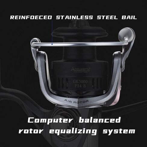 GK Spinning Reel, Graphite Frame Fishing Reels,7+1 Sealed BB,22LBs Max Drag,5.2:1/4.7:1 Gear Ratio,Smooth Powerful Freshwater Spinning Fishing Reel in Saudi Arabia