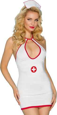 Women Nurse Costume Cosplay Lingerie Naughty Nurse Halloween Costumes Outfit with Stethoscope in Saudi Arabia