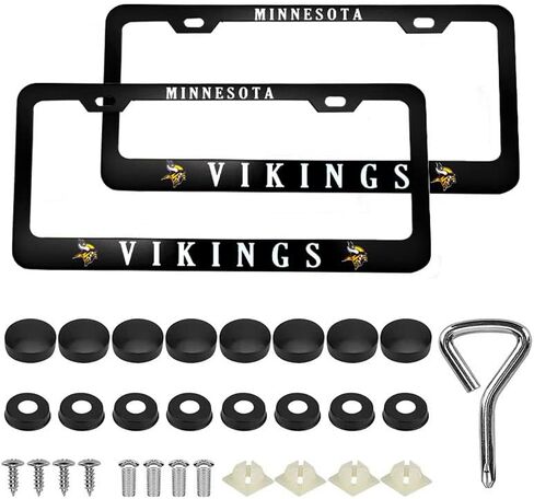 2pcs of Chiefs Black Aluminum License Plate Frame Fit for All Cars(with Screw) in Saudi Arabia