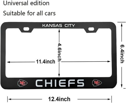 2pcs of Chiefs Black Aluminum License Plate Frame Fit for All Cars(with Screw) in Saudi Arabia