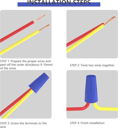 Wire Nuts Electrical for Connectors Work: Twist Wire Nuts for Electricians - Wire Connection Caps for Indoor and Outdoor. in Kuwait