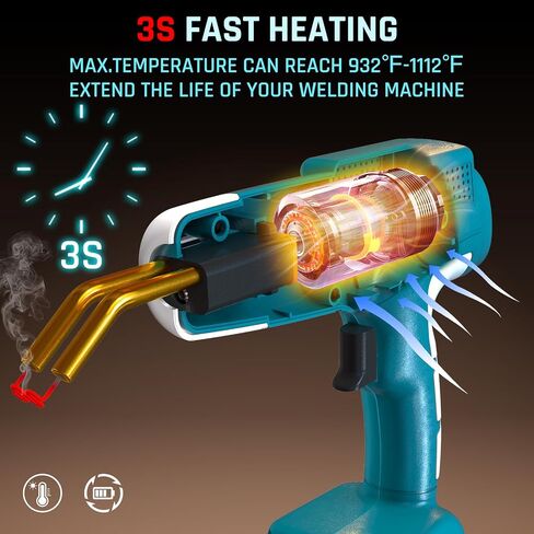 Cordless Plastic Welder for Makita 18V LXT Battery, Hipoke 80W Plastic Welding, Hot Stapler, Hot Stapler Kit, Plastic Welder Gun, Welding Systems, Car Bumper Repiar Kit(Tool Only) in Saudi Arabia