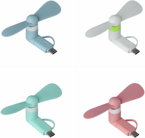 4 قطع مروحة هاتف صغيرة محمولة 2 في 1 مبرد للهاتف المحمول من النوع C/Micro USB Color Fan in Kuwait