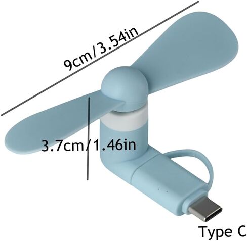4 قطع مروحة هاتف صغيرة محمولة 2 في 1 مبرد للهاتف المحمول من النوع C/Micro USB Color Fan in Kuwait