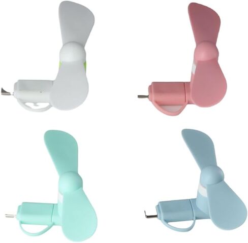 4 قطع مروحة هاتف صغيرة محمولة 2 في 1 مبرد للهاتف المحمول من النوع C/Micro USB Color Fan in Kuwait