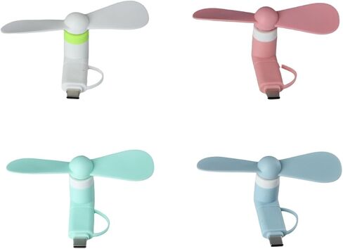 4 قطع مروحة هاتف صغيرة محمولة 2 في 1 مبرد للهاتف المحمول من النوع C/Micro USB Color Fan in Kuwait
