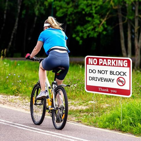 4 قطع 15.7 × 11.8 بوصة لا توجد علامات وقوف السيارات لا تحجب علامة الممر، من البلاستيك المموج، لا توجد شاحنات في علامة الممر مع 8 أوتاد معدنية لحديقة ساحة الممر in Kuwait