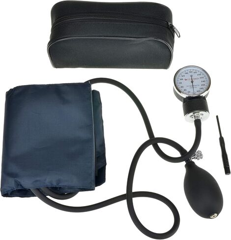 Dealmed Professional Aneroid Sphygmomanometer – Manual Arm Blood Pressure Monitor with Adult Size Cuff and Carry Case, Black (1, Adult) in Saudi Arabia